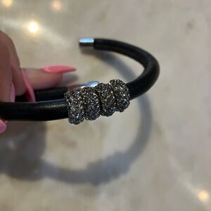 ❤️BRIGHTON CRYSTAL DARK GREY BEADS FOR NECKLACE OR BRACELET  ~ 4 beads